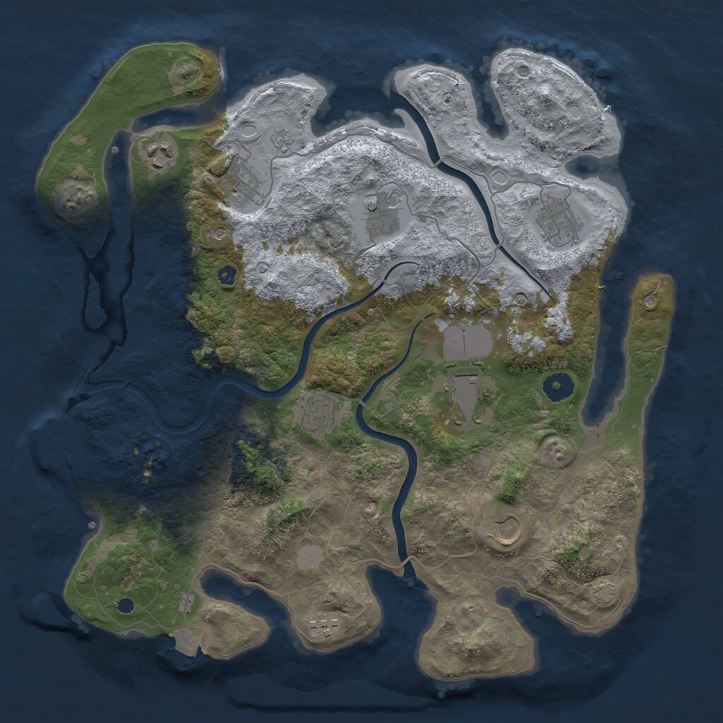 Rust Map: Procedural Map, Size: 3750, Seed: 578456456, 13 Monuments