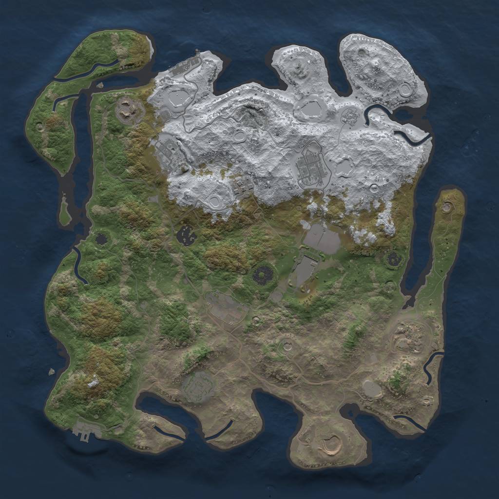 Rust Map: Procedural Map, Size: 3750, Seed: 578456456, 19 Monuments