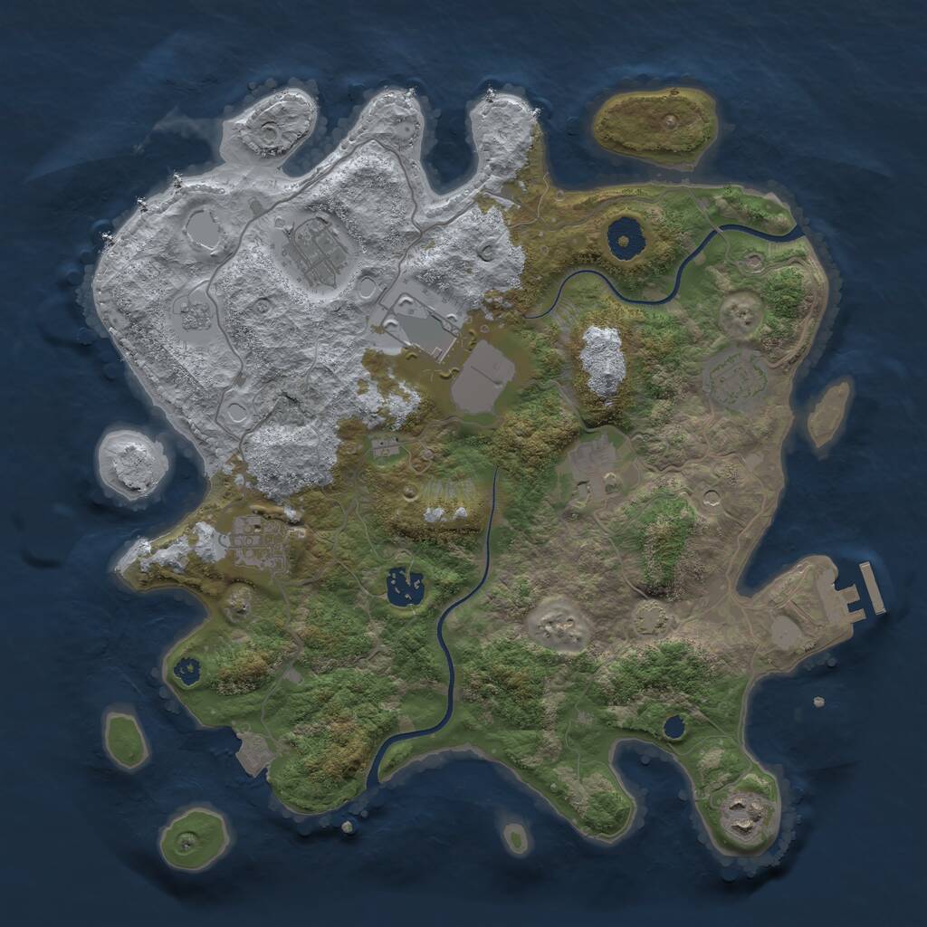 Rust Map: Procedural Map, Size: 3500, Seed: 1763941494, 12 Monuments