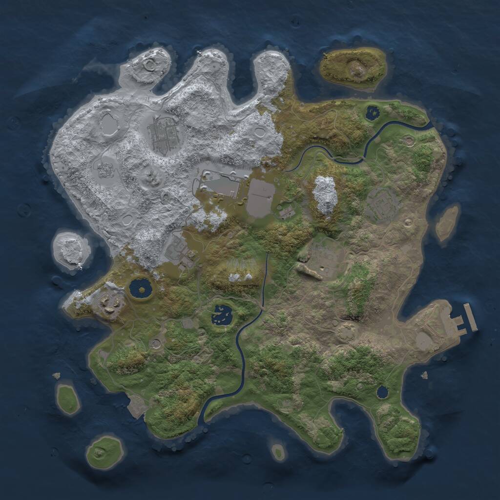 Rust Map: Procedural Map, Size: 3500, Seed: 1763941494, 12 Monuments