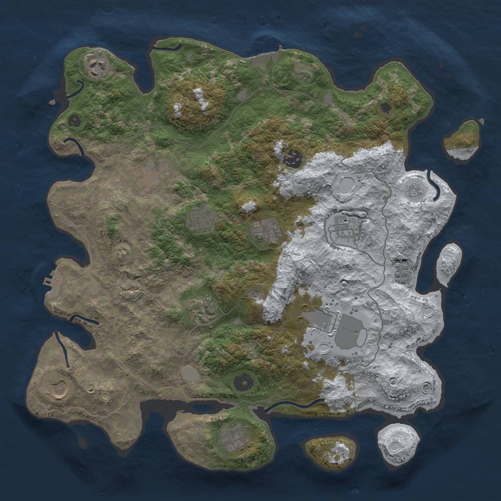 Rust Map: Procedural Map, Size: 4000, Seed: 270365363, 20 Monuments