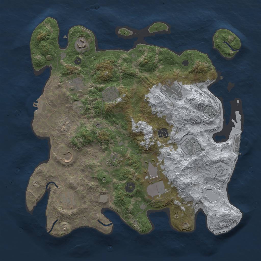 Rust Map: Procedural Map, Size: 3750, Seed: 124013128, 20 Monuments
