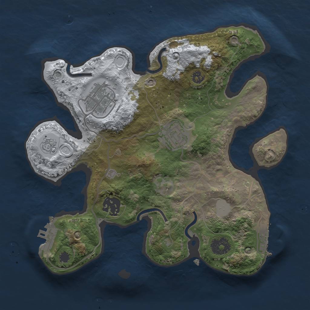 Rust Map: Procedural Map, Size: 2500, Seed: 92210025, 11 Monuments
