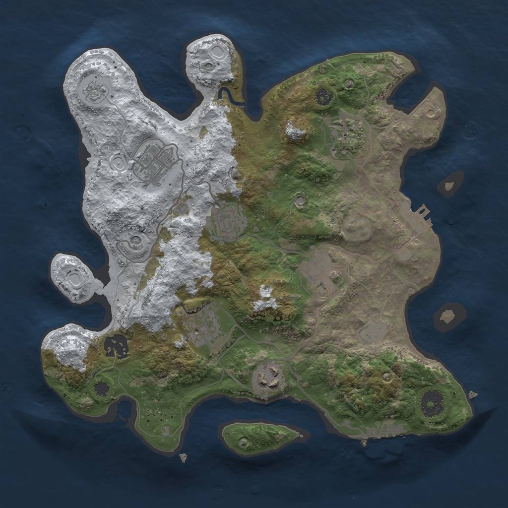 Rust Map: Procedural Map, Size: 3000, Seed: 1794191065, 16 Monuments