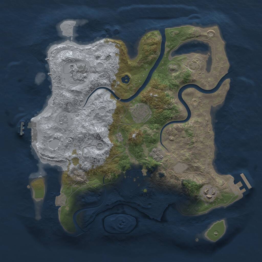 Rust Map: Procedural Map, Size: 3100, Seed: 399939527, 11 Monuments