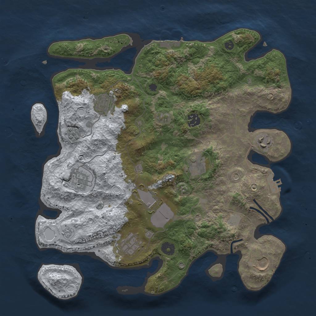 Rust Map: Procedural Map, Size: 3500, Seed: 855, 18 Monuments