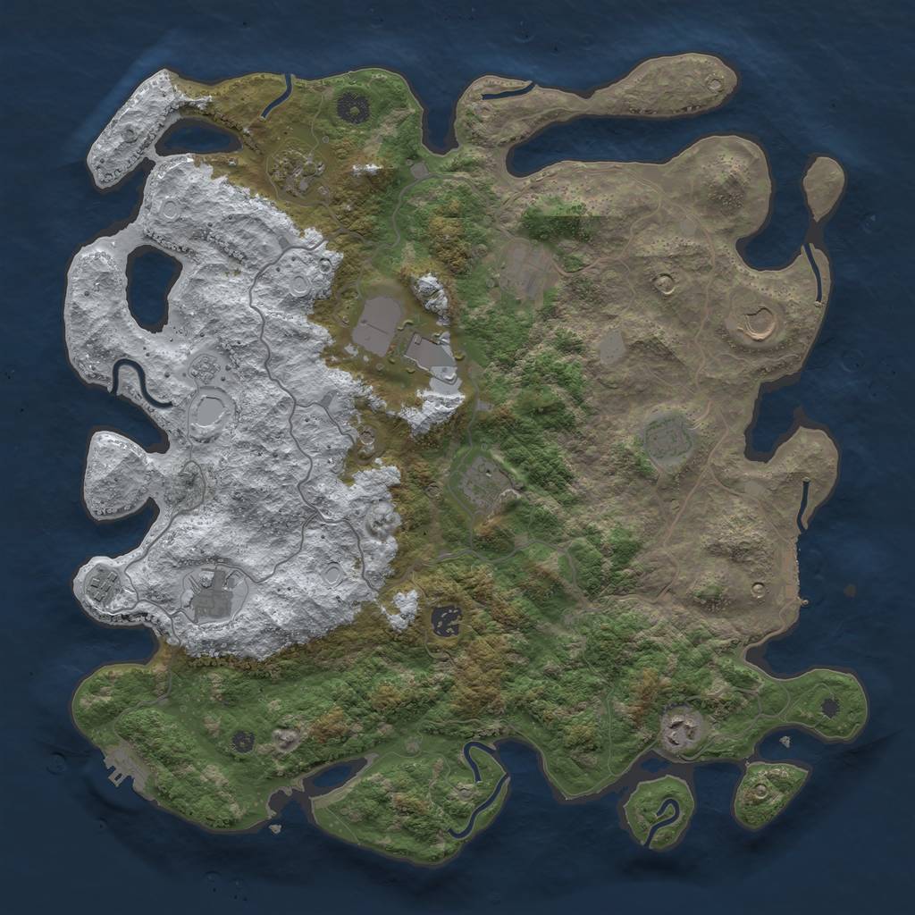 Rust Map: Procedural Map, Size: 4200, Seed: 1687689198, 19 Monuments