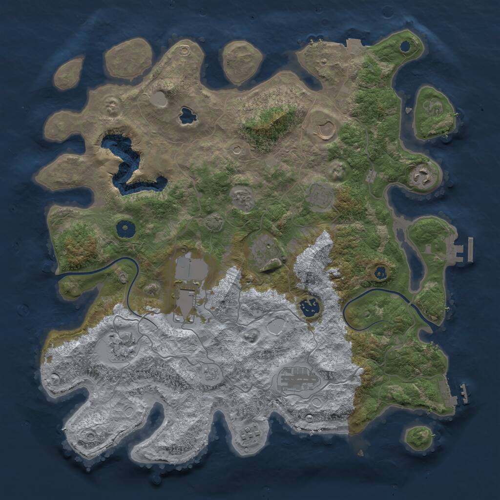 Rust Map: Procedural Map, Size: 4000, Seed: 1702000608, 15 Monuments
