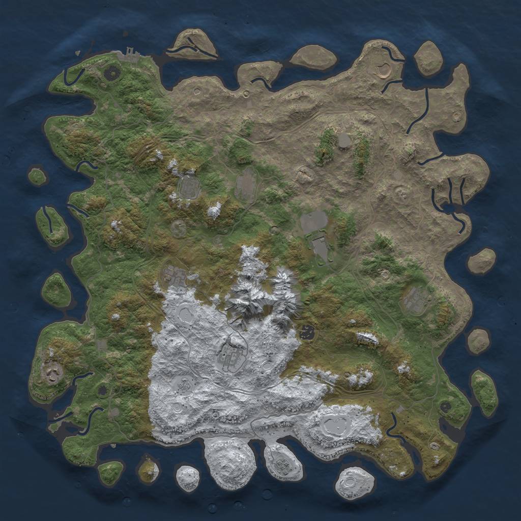 Rust Map: Procedural Map, Size: 5000, Seed: 109231300, 18 Monuments