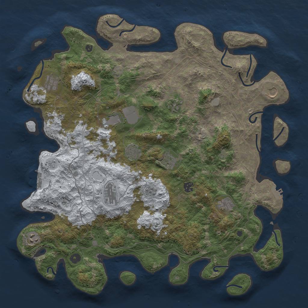 Rust Map: Procedural Map, Size: 4500, Seed: 1558315612, 20 Monuments