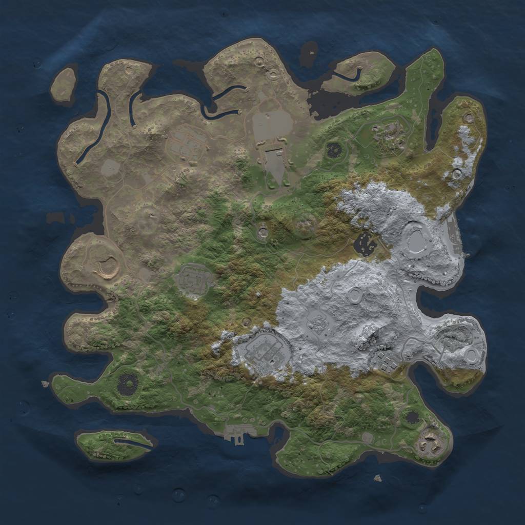 Rust Map: Procedural Map, Size: 3500, Seed: 1630769583, 18 Monuments