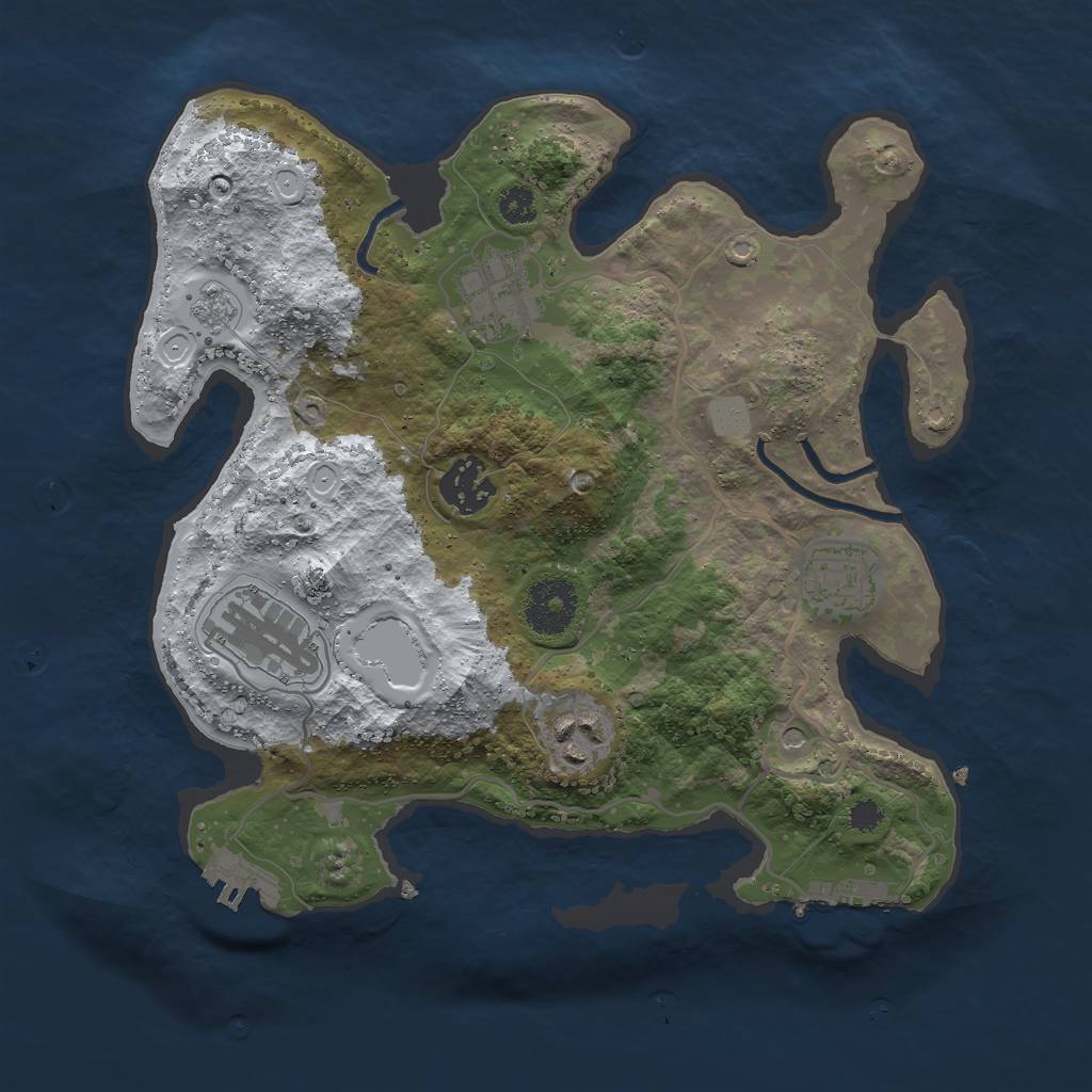Rust Map: Procedural Map, Size: 3000, Seed: 7101177, 14 Monuments