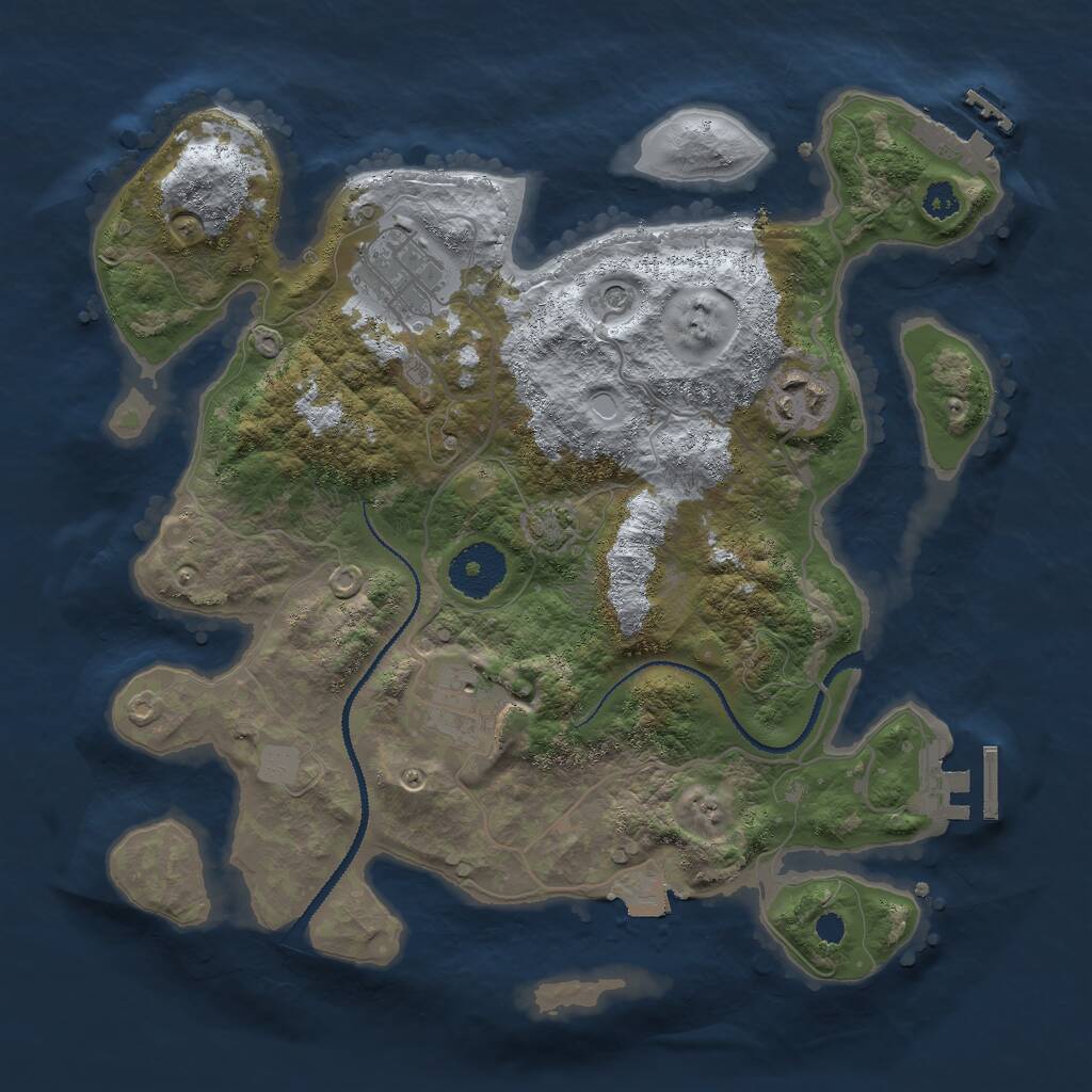 Rust Map: Procedural Map, Size: 3000, Seed: 835547875, 8 Monuments