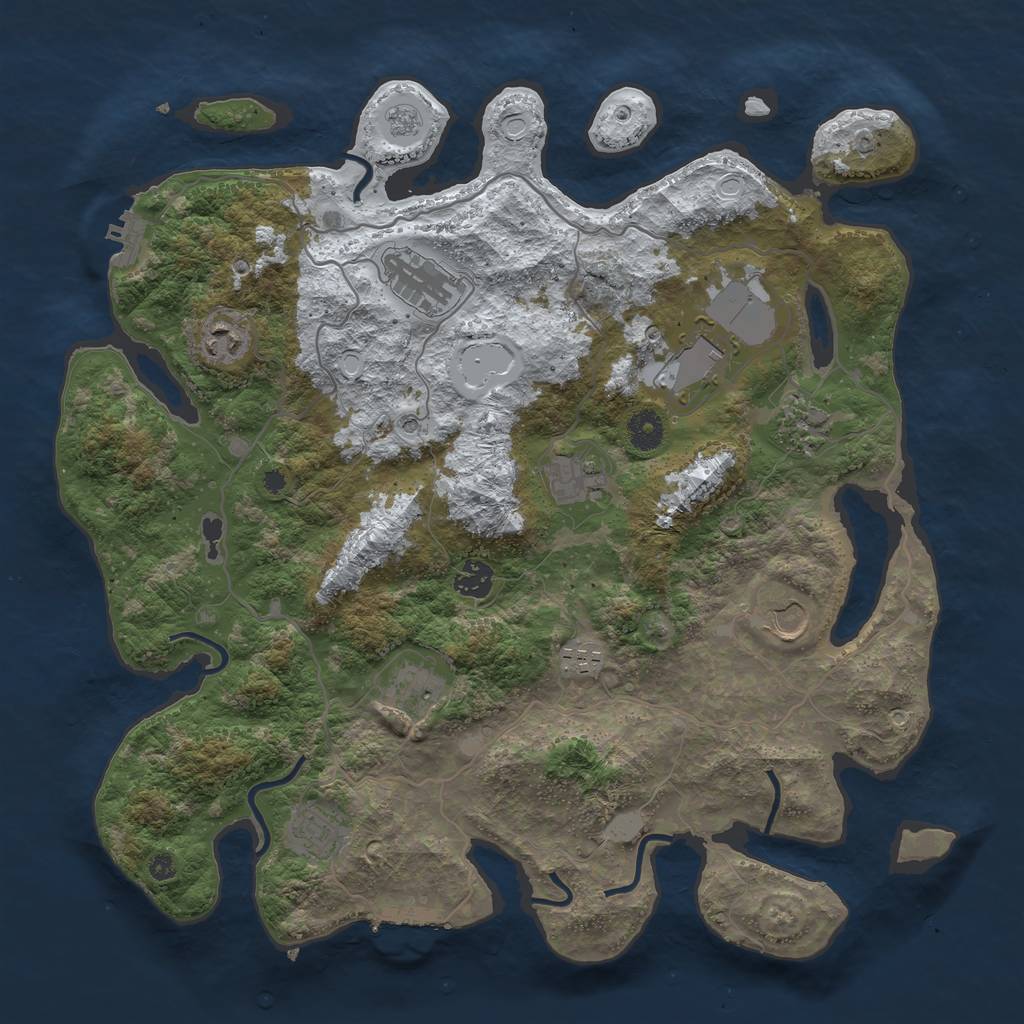 Rust Map: Procedural Map, Size: 4000, Seed: 1667477371, 19 Monuments