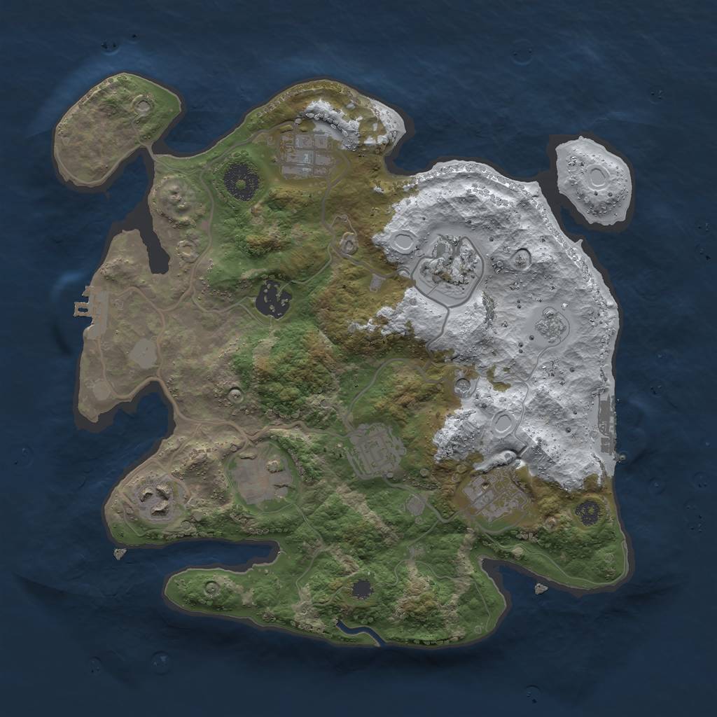 Rust Map: Procedural Map, Size: 3000, Seed: 51508992, 16 Monuments