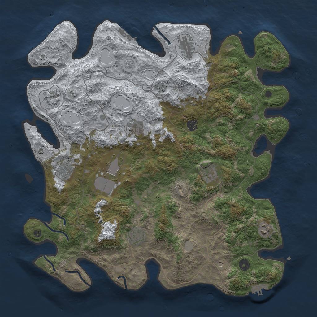 Rust Map: Procedural Map, Size: 4200, Seed: 52, 19 Monuments