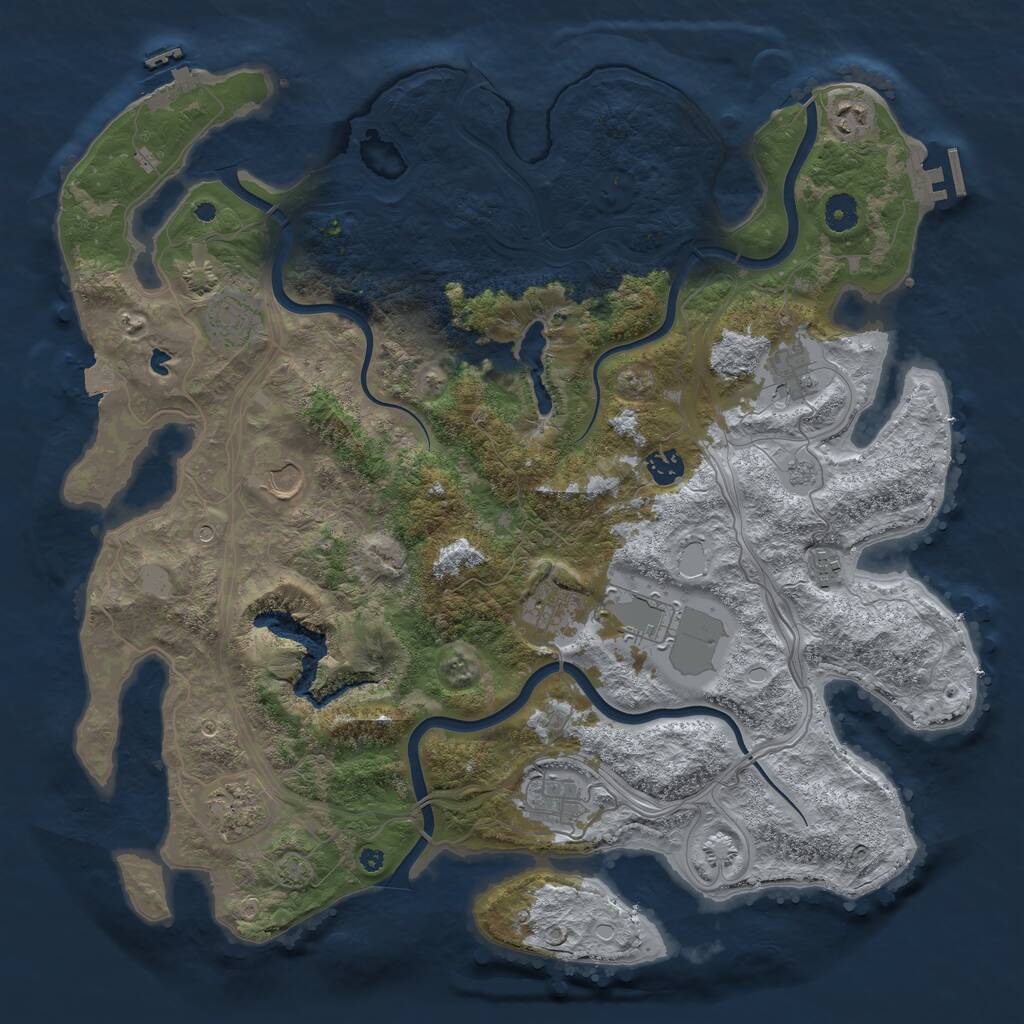 Rust Map: Procedural Map, Size: 4250, Seed: 417370950, 16 Monuments