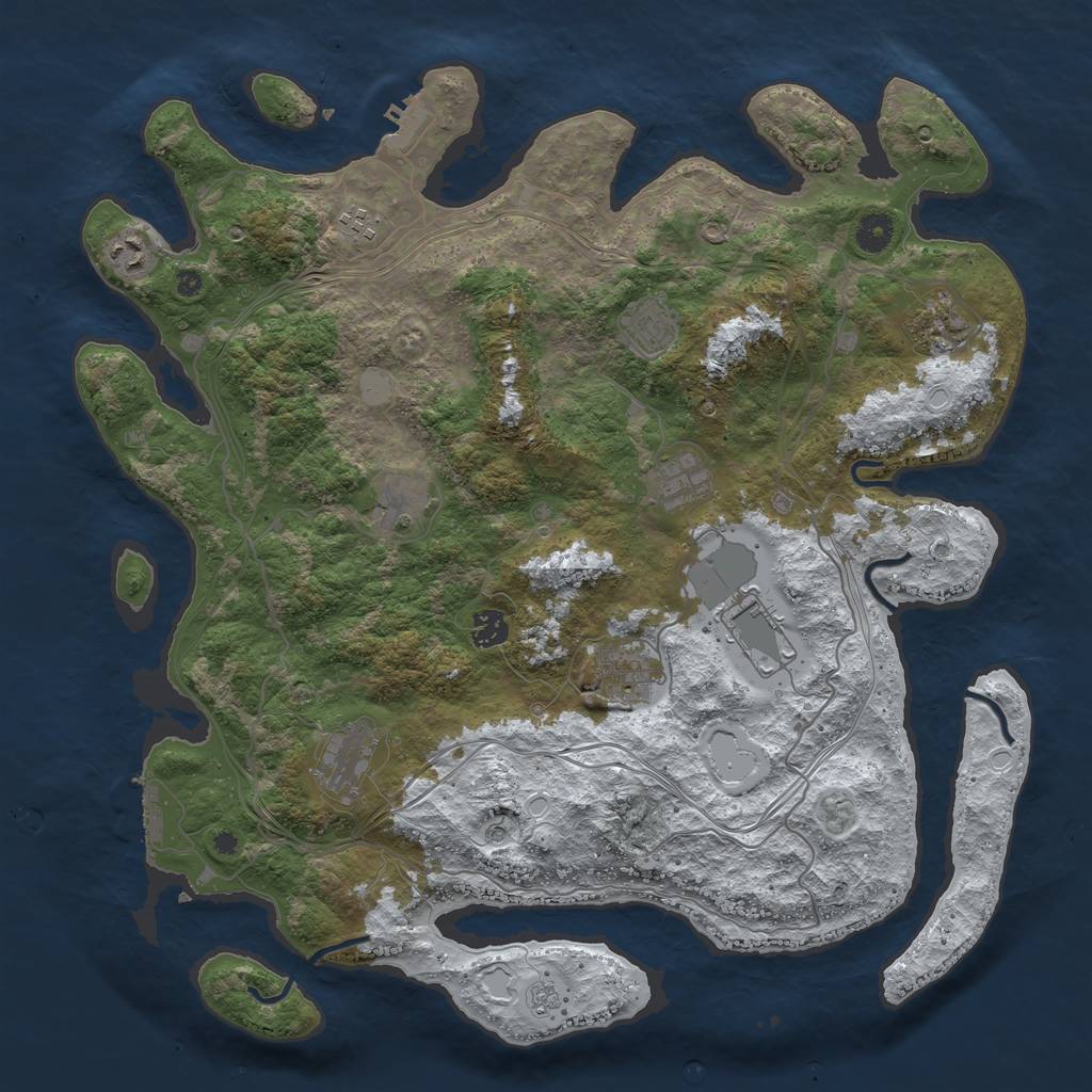Rust Map: Procedural Map, Size: 4250, Seed: 899414225, 19 Monuments