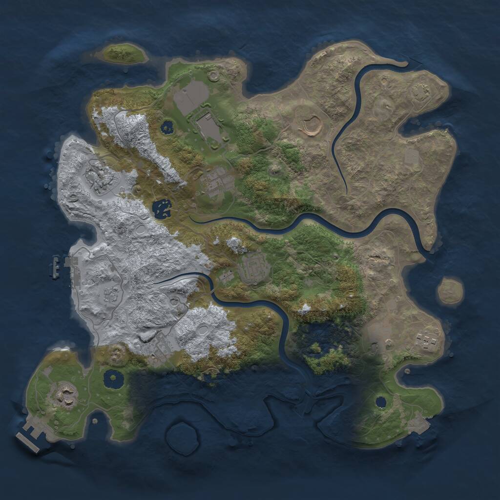 Rust Map: Procedural Map, Size: 3700, Seed: 1624507556, 16 Monuments