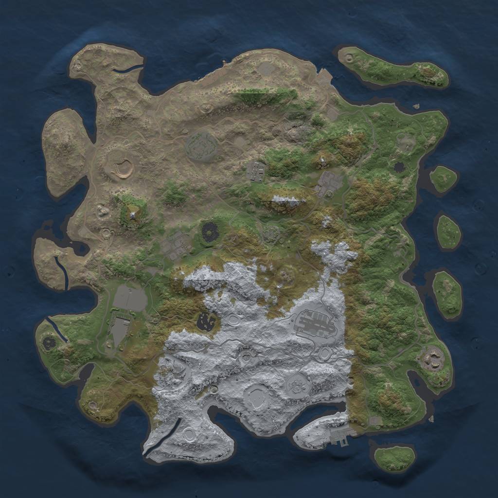 Rust Map: Procedural Map, Size: 4000, Seed: 67485652, 18 Monuments