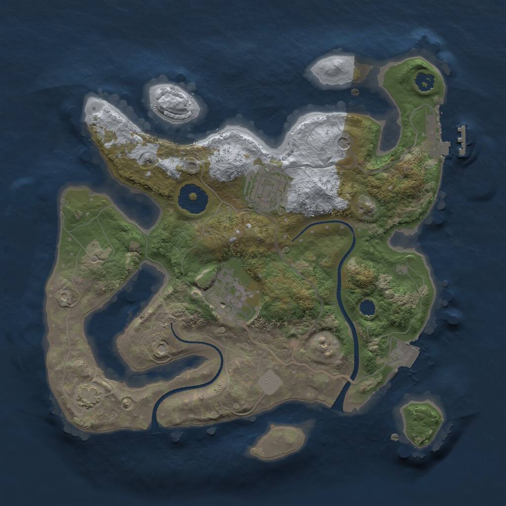 Rust Map: Procedural Map, Size: 2600, Seed: 150, 6 Monuments