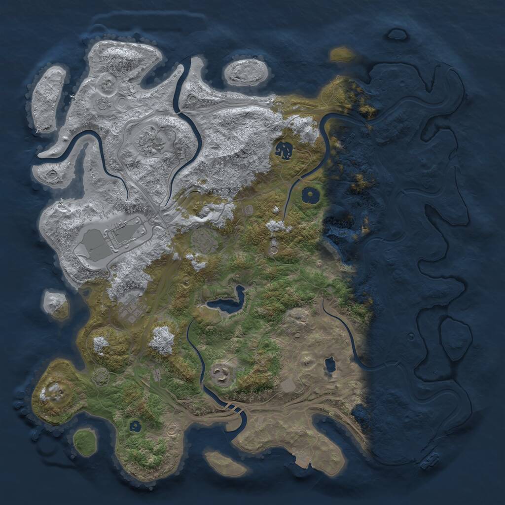 Rust Map: Procedural Map, Size: 4250, Seed: 873272001, 12 Monuments