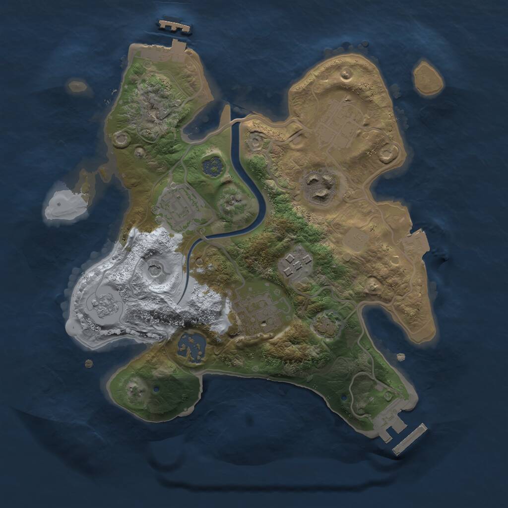 Rust Map: Procedural Map, Size: 2500, Seed: 2244, 12 Monuments