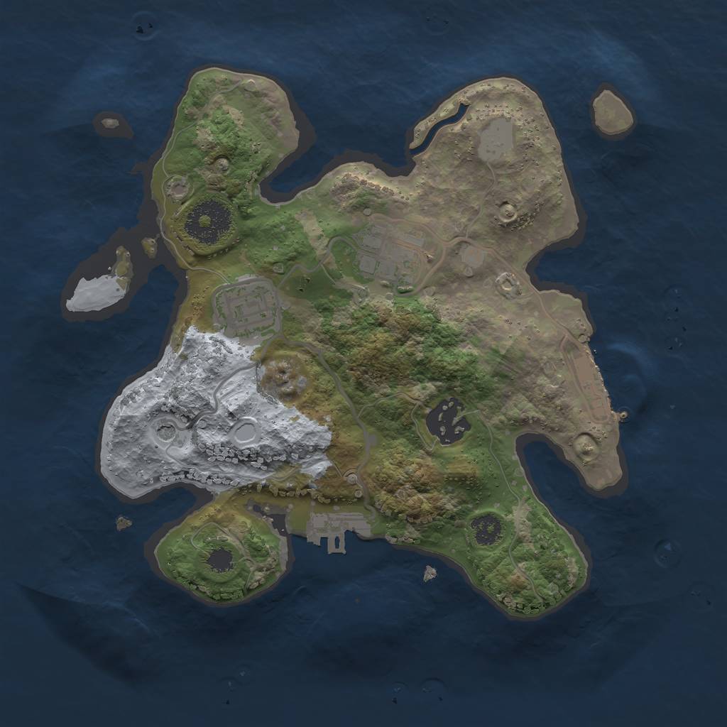 Rust Map: Procedural Map, Size: 2500, Seed: 2244, 11 Monuments