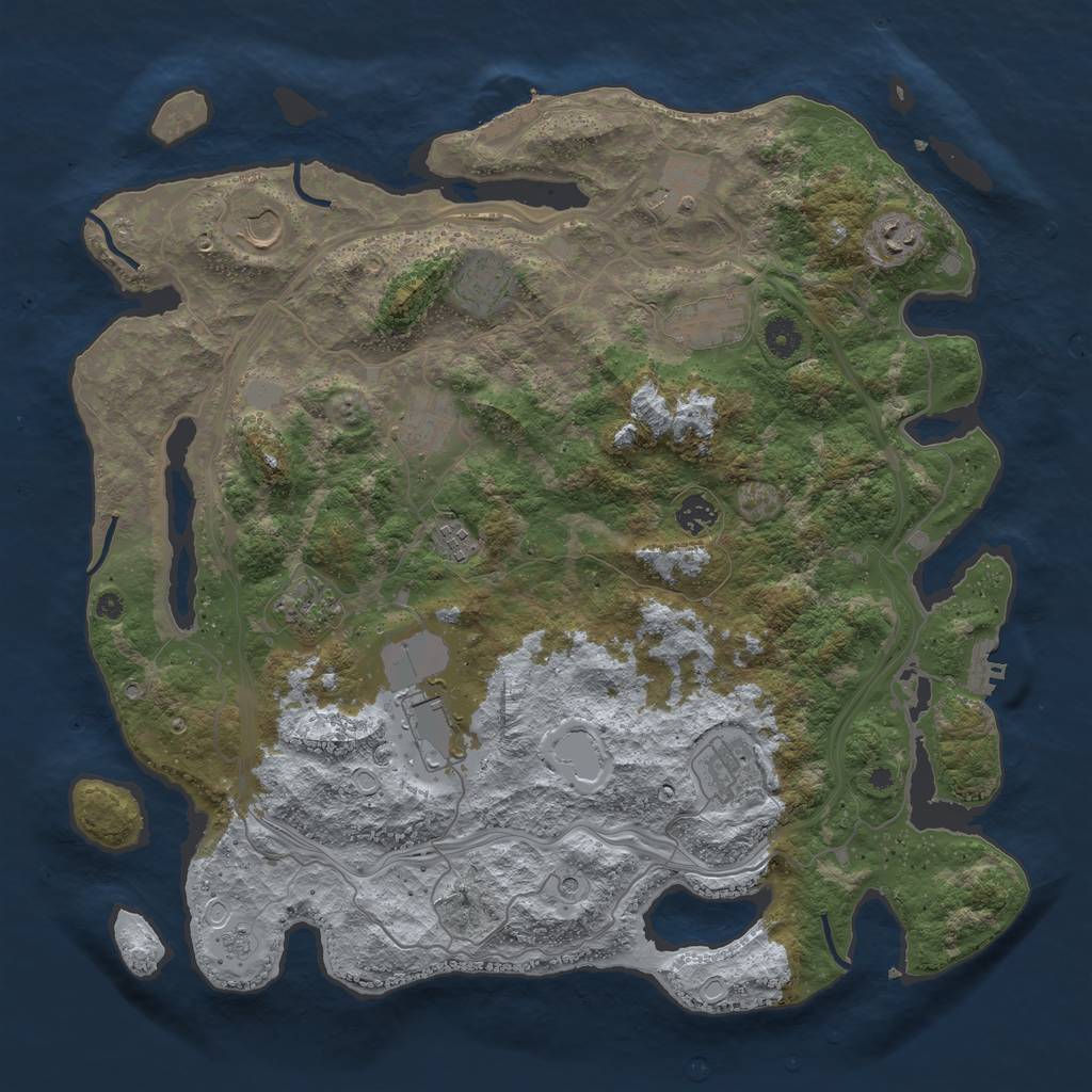 Rust Map: Procedural Map, Size: 4250, Seed: 1447051459, 18 Monuments