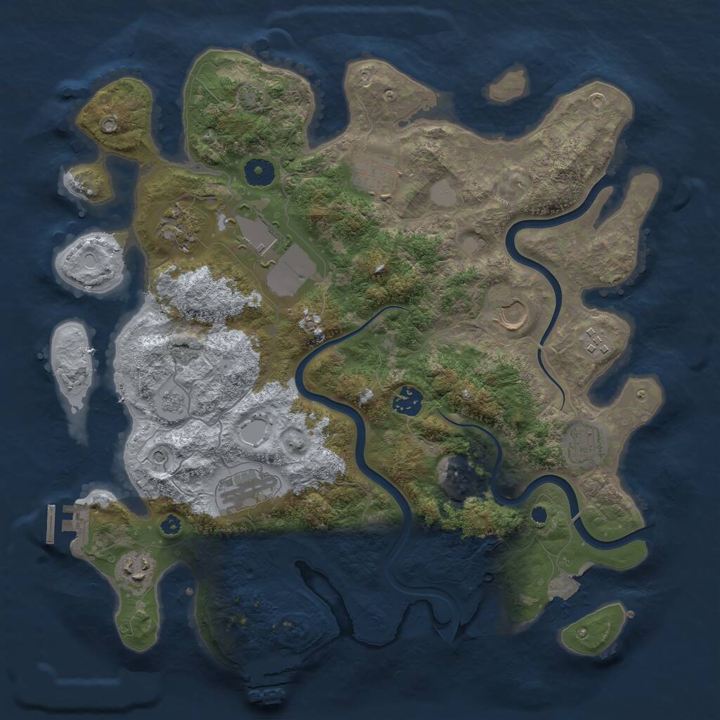 Rust Map: Procedural Map, Size: 3700, Seed: 938527496, 15 Monuments