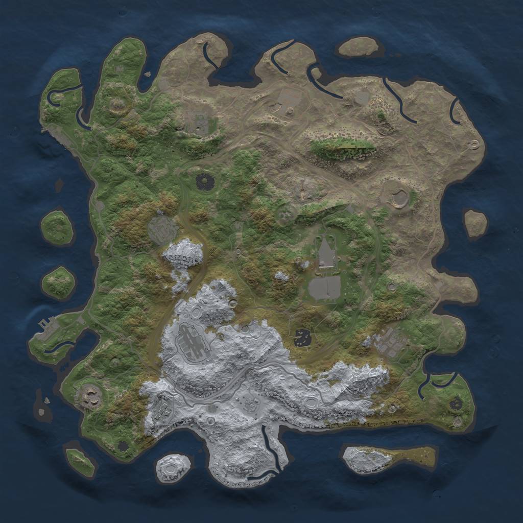 Rust Map: Procedural Map, Size: 4250, Seed: 1050446095, 19 Monuments