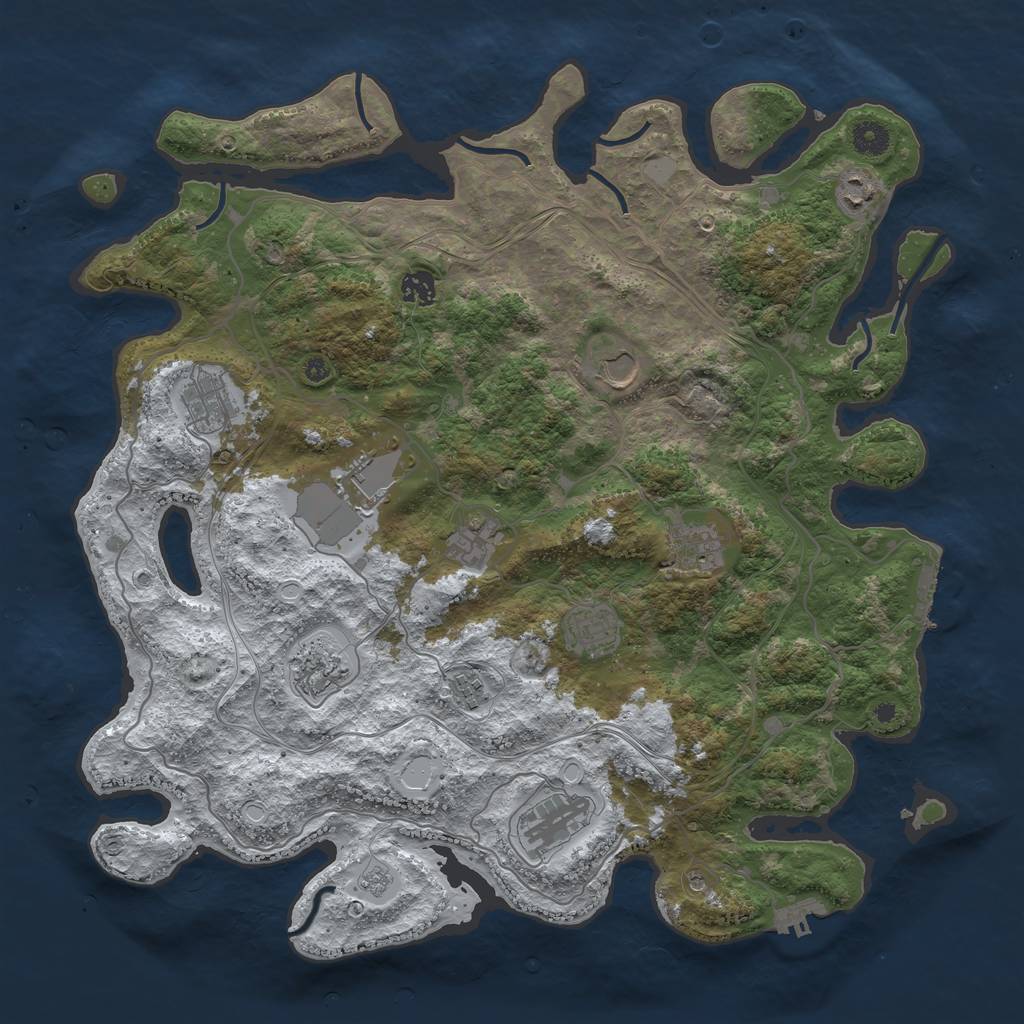 Rust Map: Procedural Map, Size: 4250, Seed: 403393602, 20 Monuments