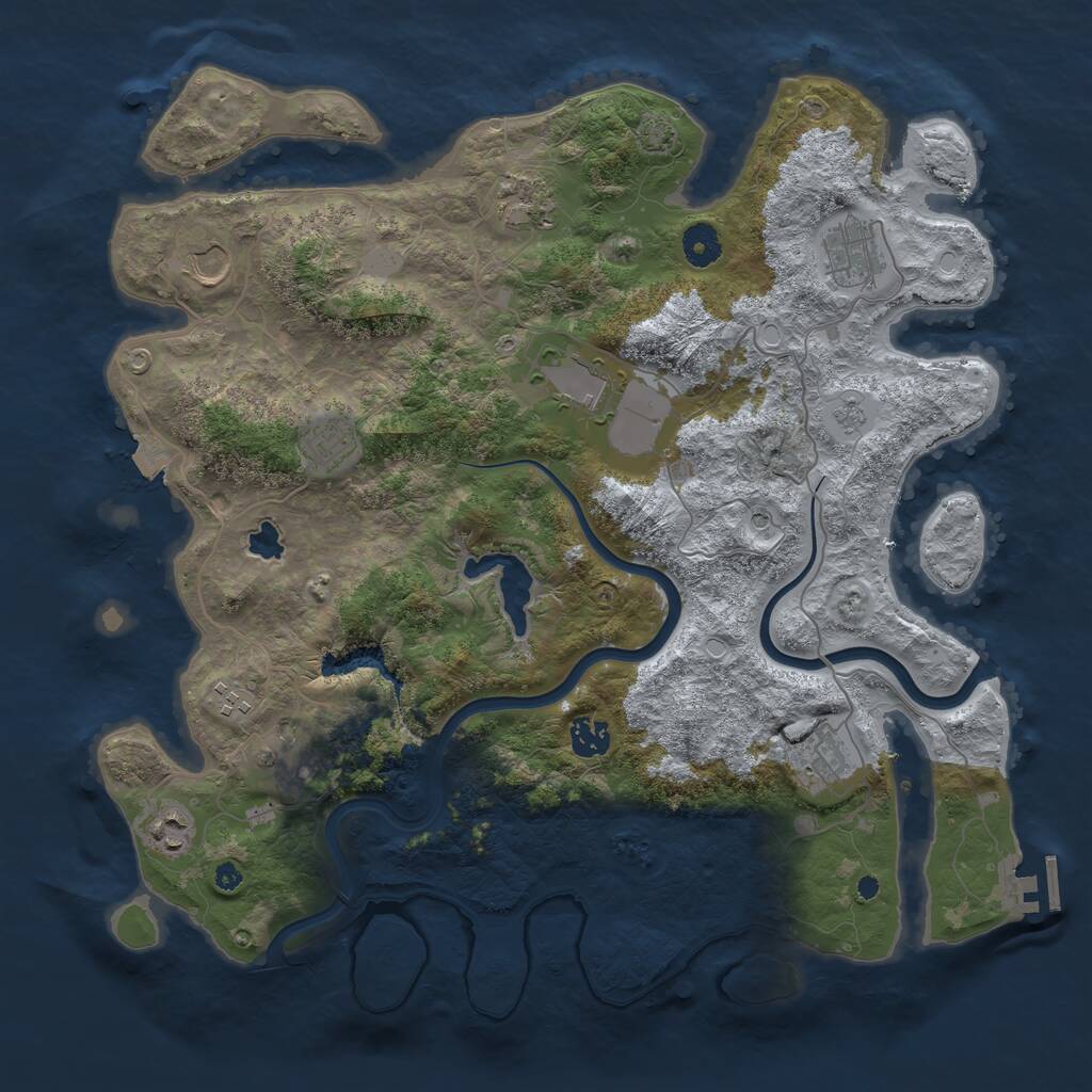 Rust Map: Procedural Map, Size: 4000, Seed: 34688, 15 Monuments