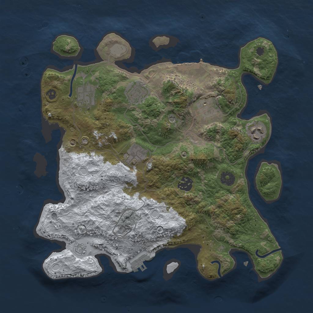Rust Map: Procedural Map, Size: 3200, Seed: 137353467, 15 Monuments