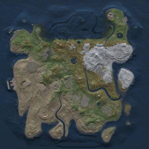 Thumbnail Rust Map: Procedural Map, Size: 3700, Seed: 608152495, 16 Monuments