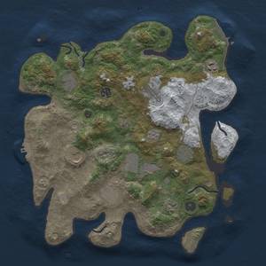 Thumbnail Rust Map: Procedural Map, Size: 3700, Seed: 608152495, 19 Monuments