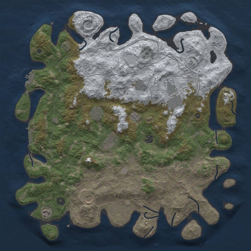 Rust Map: Procedural Map, Size: 4500, Seed: 219647456, 18 Monuments