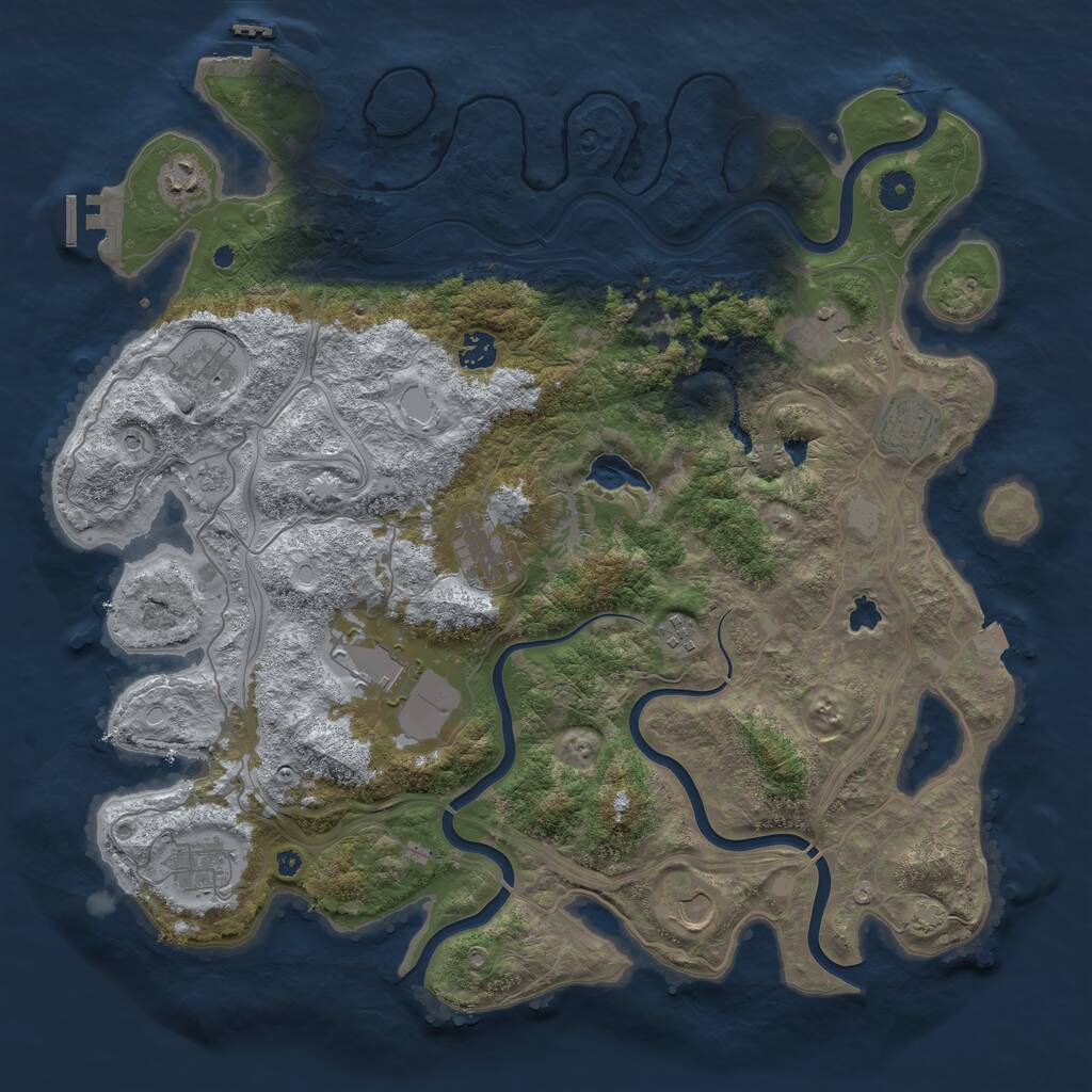 Rust Map: Procedural Map, Size: 4250, Seed: 802695370, 16 Monuments