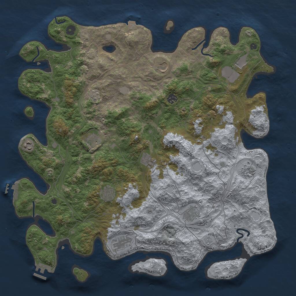 Rust Map: Procedural Map, Size: 4500, Seed: 45223, 17 Monuments