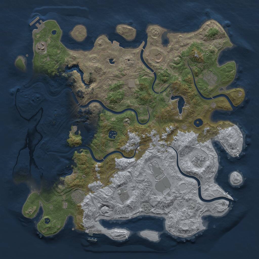 Rust Map: Procedural Map, Size: 4500, Seed: 479778249, 16 Monuments