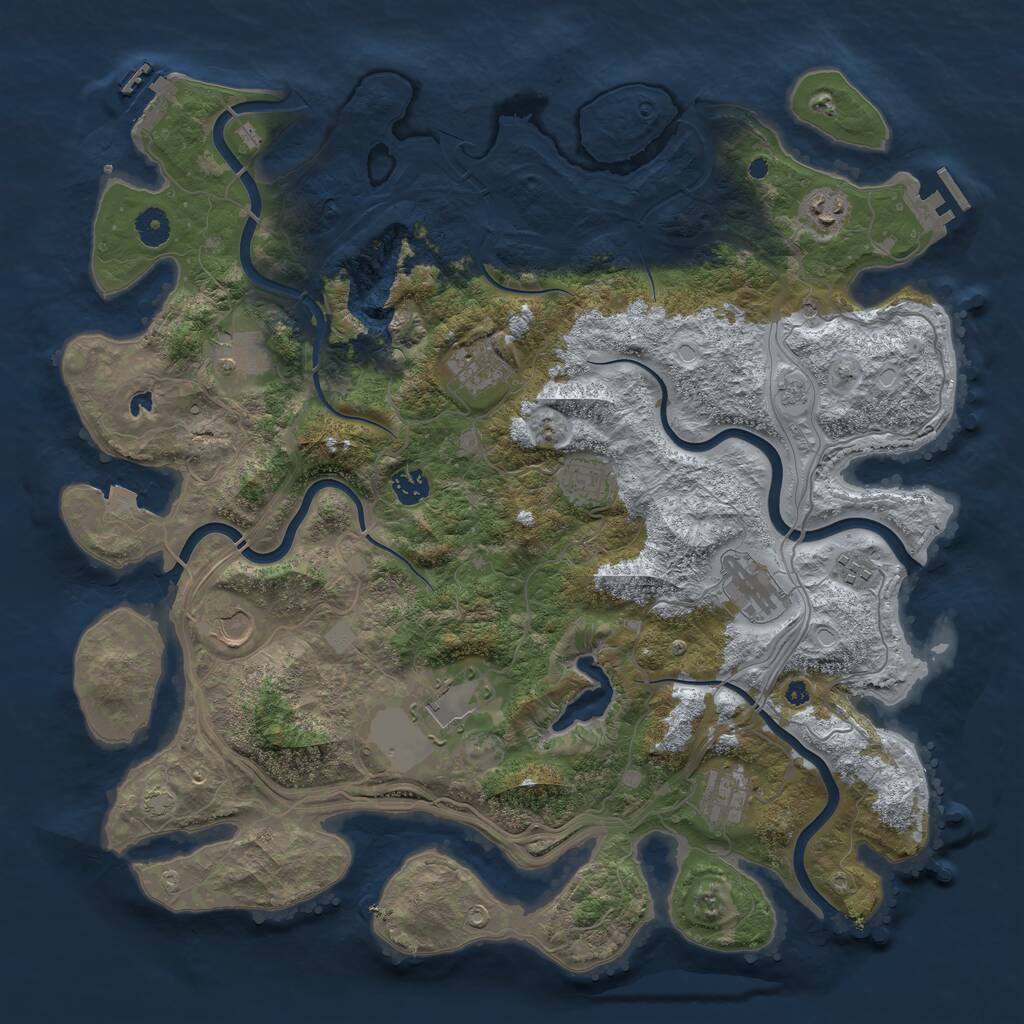 Rust Map: Procedural Map, Size: 4250, Seed: 5173, 16 Monuments