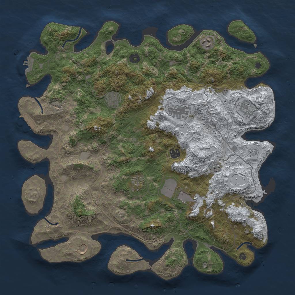 Rust Map: Procedural Map, Size: 4250, Seed: 5173, 18 Monuments