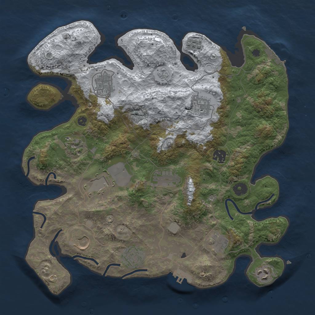 Rust Map: Procedural Map, Size: 3500, Seed: 500356098, 20 Monuments