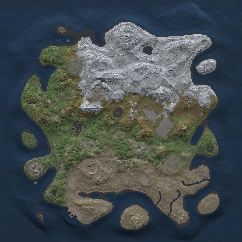 Rust Map: Procedural Map, Size: 3500, Seed: 1990457843, 16 Monuments