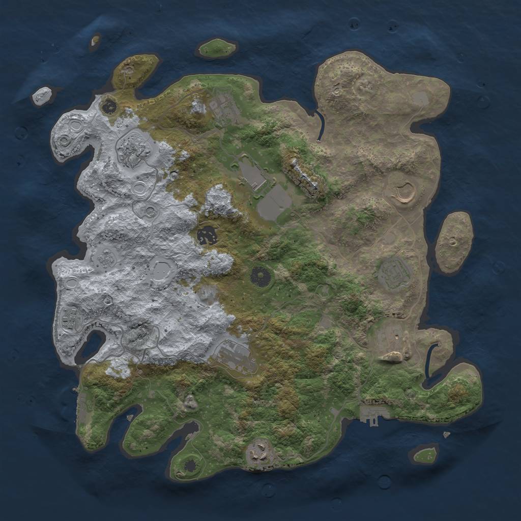 Rust Map: Procedural Map, Size: 3850, Seed: 28149736, 19 Monuments