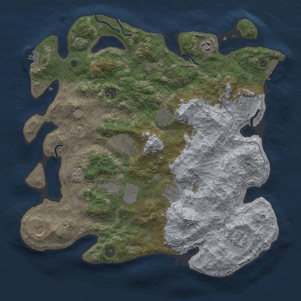 Rust Map: Procedural Map, Size: 4000, Seed: 568183935, 17 Monuments