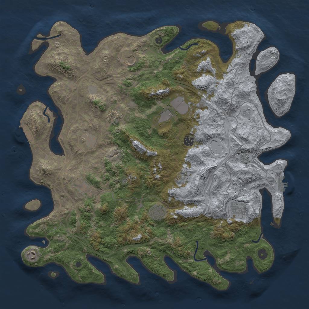 Rust Map: Procedural Map, Size: 4500, Seed: 639, 17 Monuments