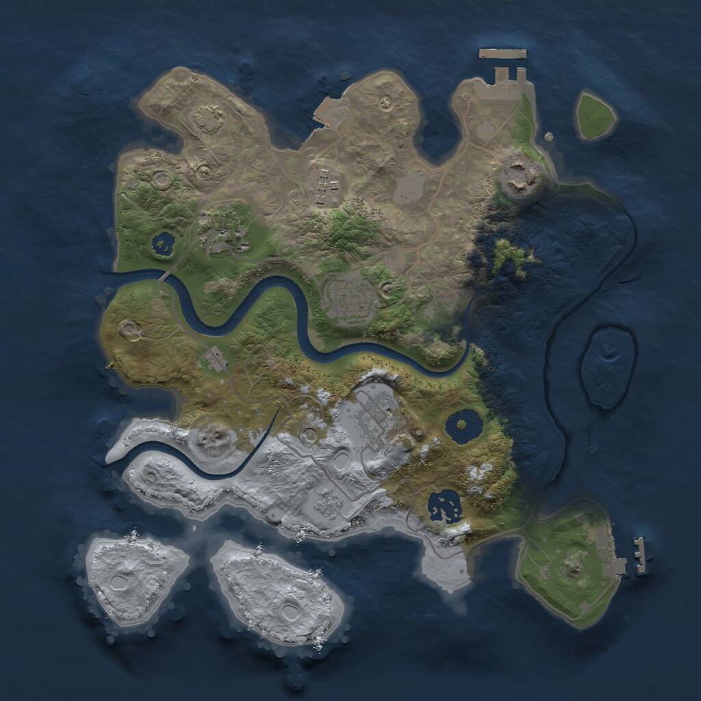 Rust Map: Procedural Map, Size: 3000, Seed: 1830646959, 12 Monuments