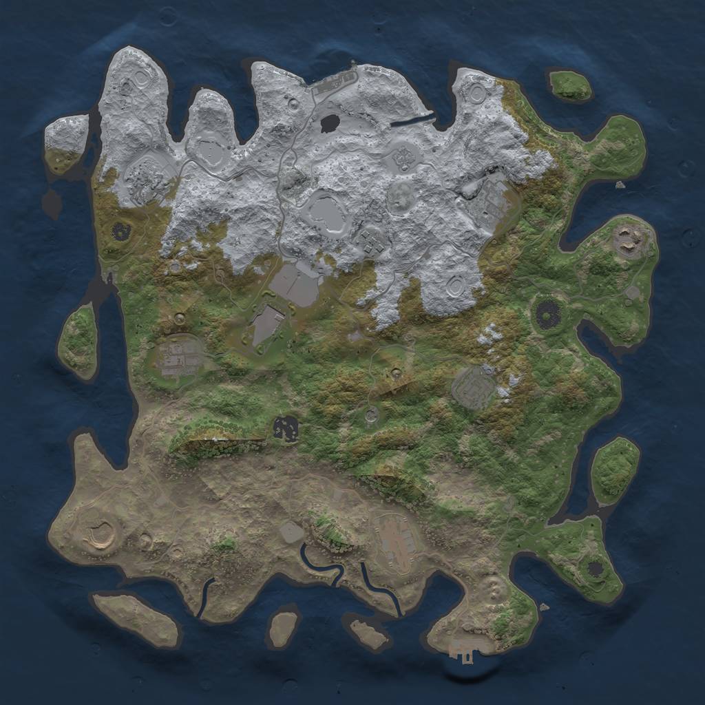 Rust Map: Procedural Map, Size: 3900, Seed: 1200, 17 Monuments