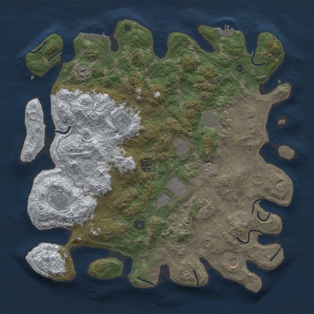 Rust Map: Procedural Map, Size: 4250, Seed: 66, 19 Monuments